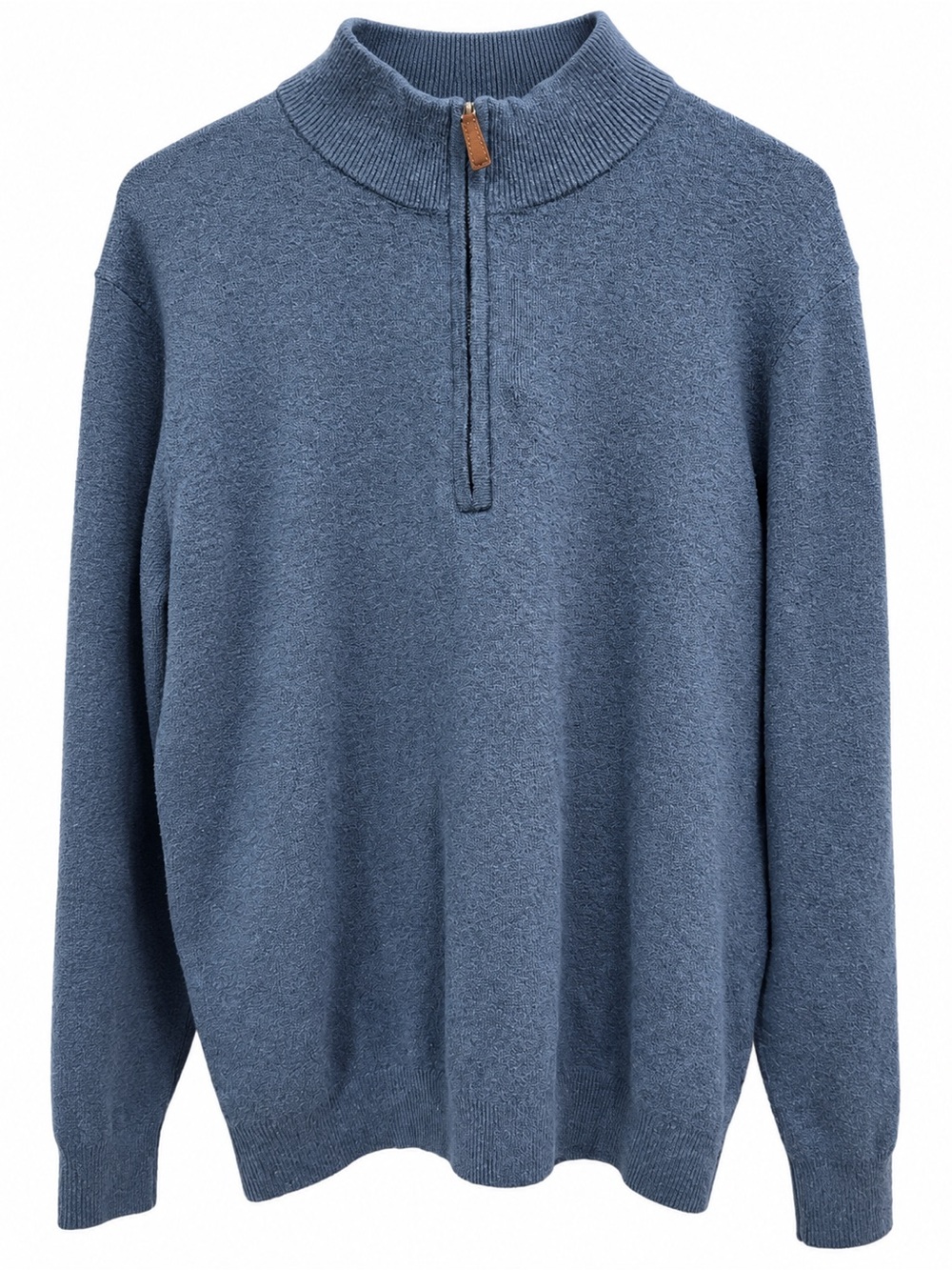 Faherty Men's Half-Zip Sweater in Dusty Blue